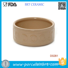 Round Shape Portable Chinese Handamde Ceramic Dog Bowl